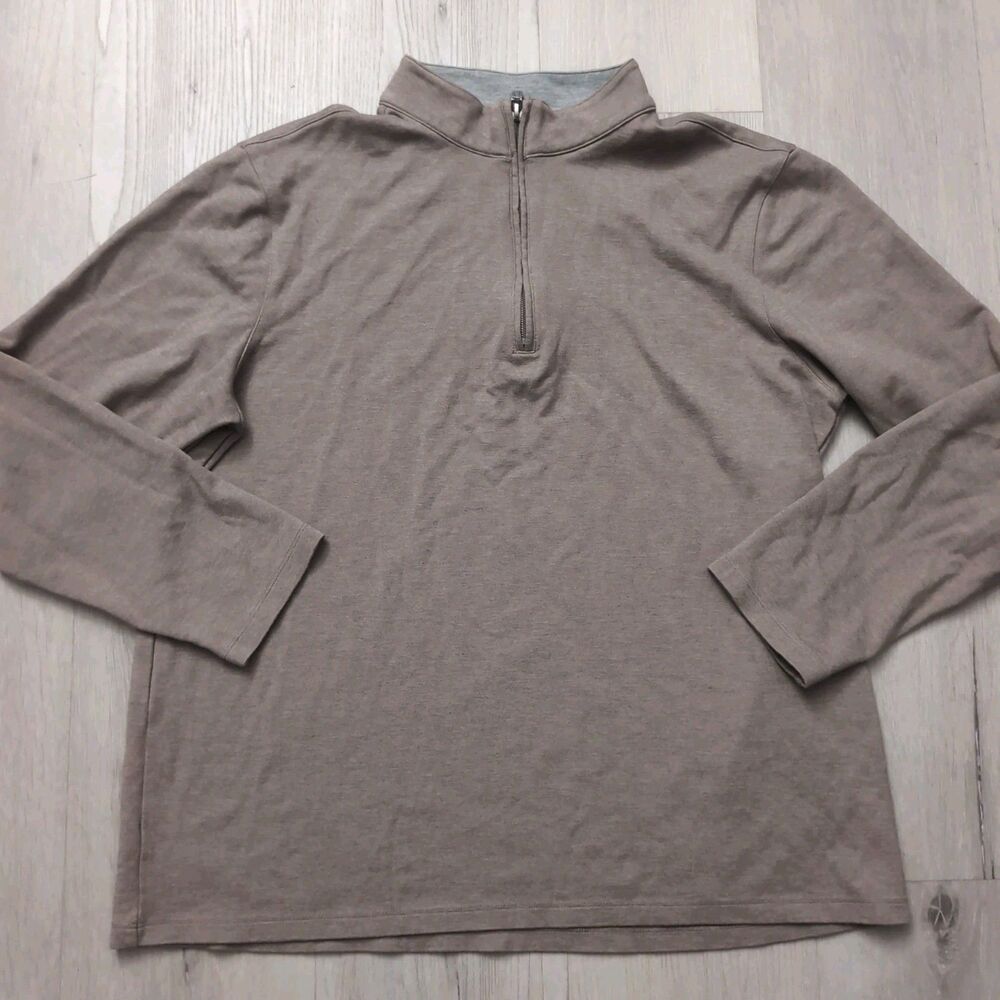 Mizzen+Main Men’s Quarter‑Zip Pullover — Taupe